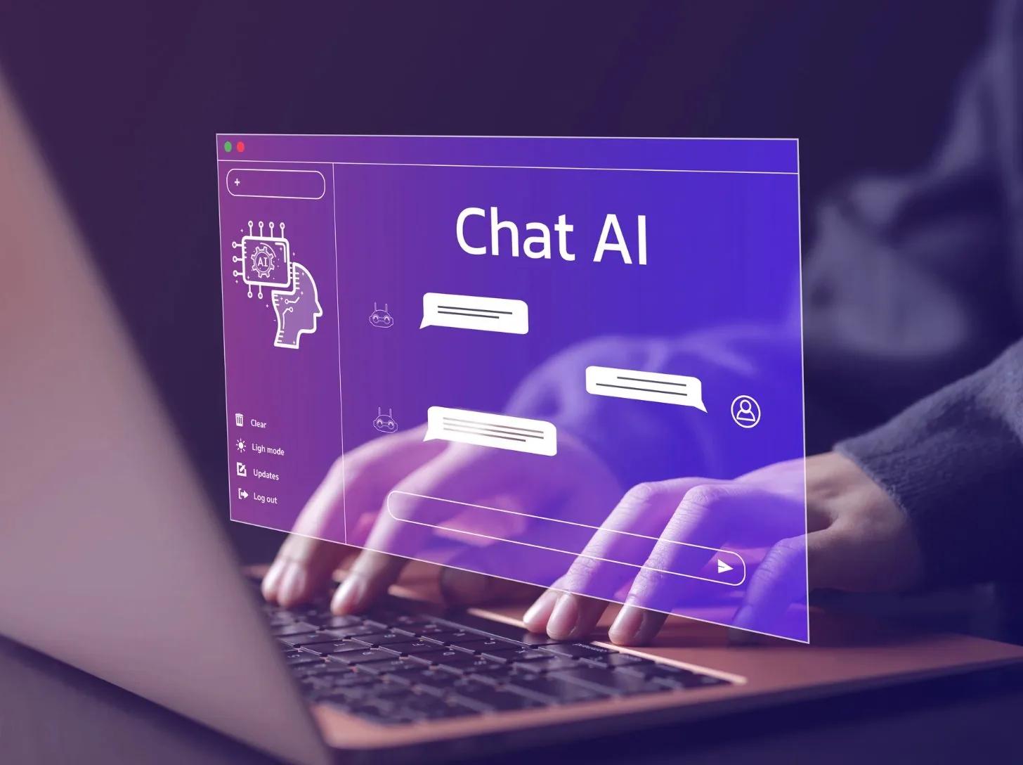 AI chat interface open on a laptop screen